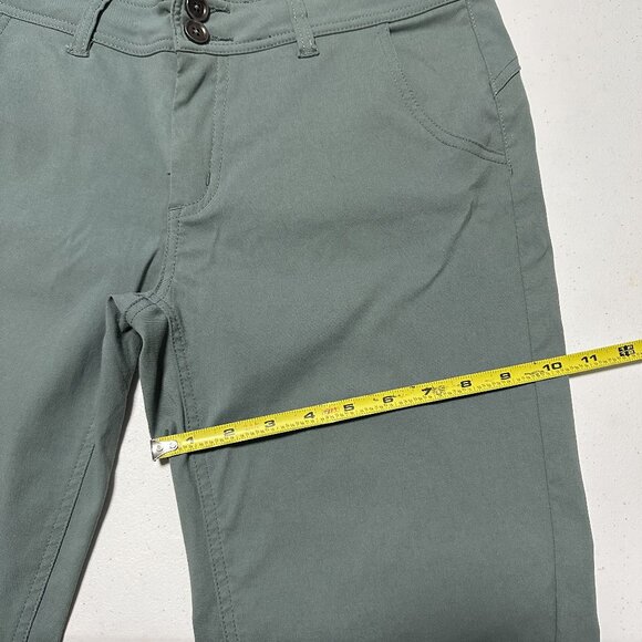 PrAna Halle Straight Smoky Blue Hiking Climbing Pants Stretch Roll-up Legs Sz 10 - Picture 9 of 13